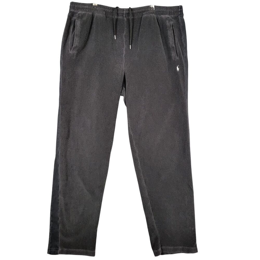POLO RALPH LAUREN Black Sweatpants Drawstring Soft Comfort Lounge SIZE XL